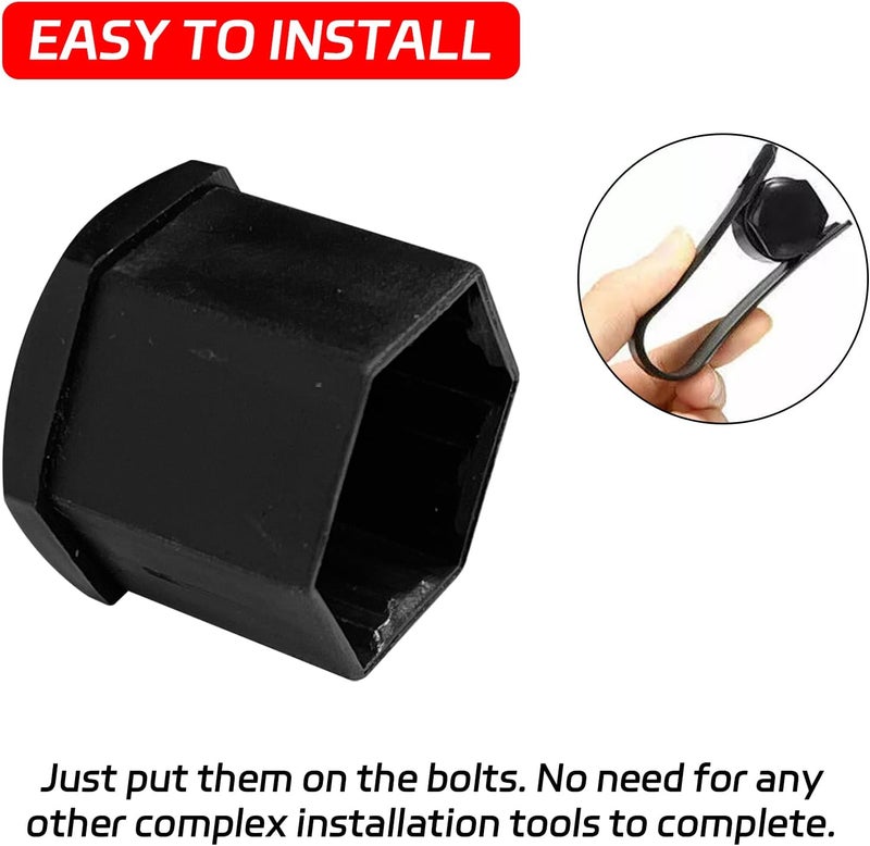 SamWinGear 20PCS Black Lug Nut Covers 19mm Hexagonal Lugnut Cover for Tesla, Car Wheel Center Bolt Nut Caps with Clip Removal Tool Universal Auto Hub Exterior Decoration Protective Cover(19mm/0.74In) - Image 3